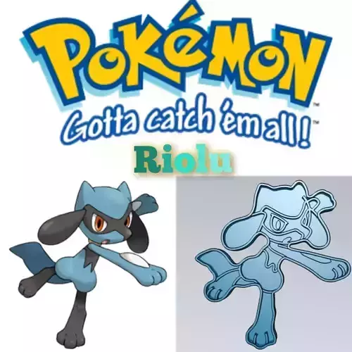 Amazing Pokemon Riolu Cookie Cutter Stamp Cake Decorating  3D model