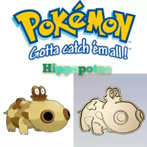 Amazing Pokemon Hippopotas Cookie Cutter Stamp Cake Decorating 