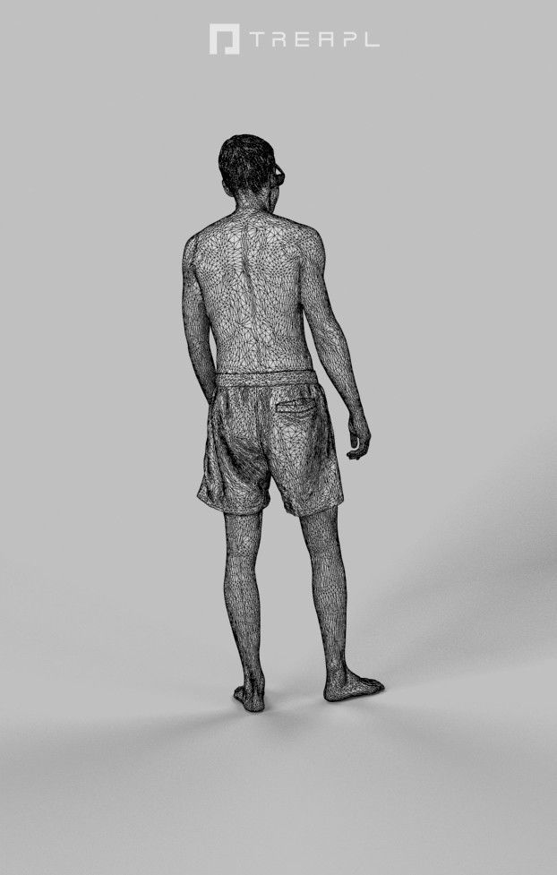 3d crowds and Jayne A Foreground Beach Man Shades 3D Model Collection_21