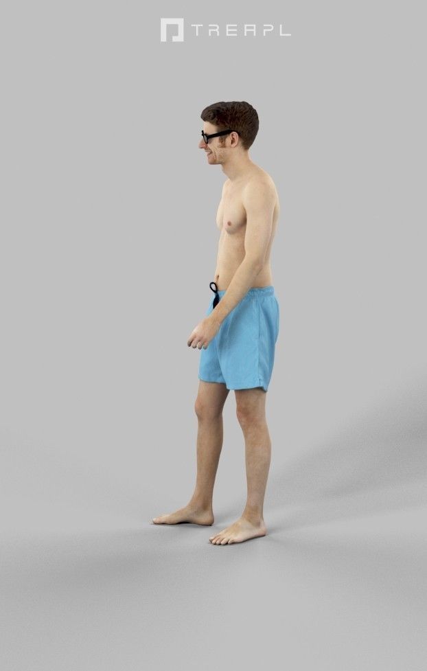 3d crowds and Jayne A Foreground Beach Man Shades 3D Model Collection_13