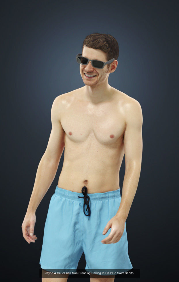 3d crowds and Jayne A Foreground Beach Man Shades 3D Model Collection_1