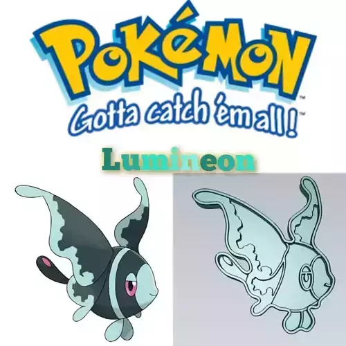 Amazing Pokemon Lumineon Cookie Cutter Stamp Cake Decorating 