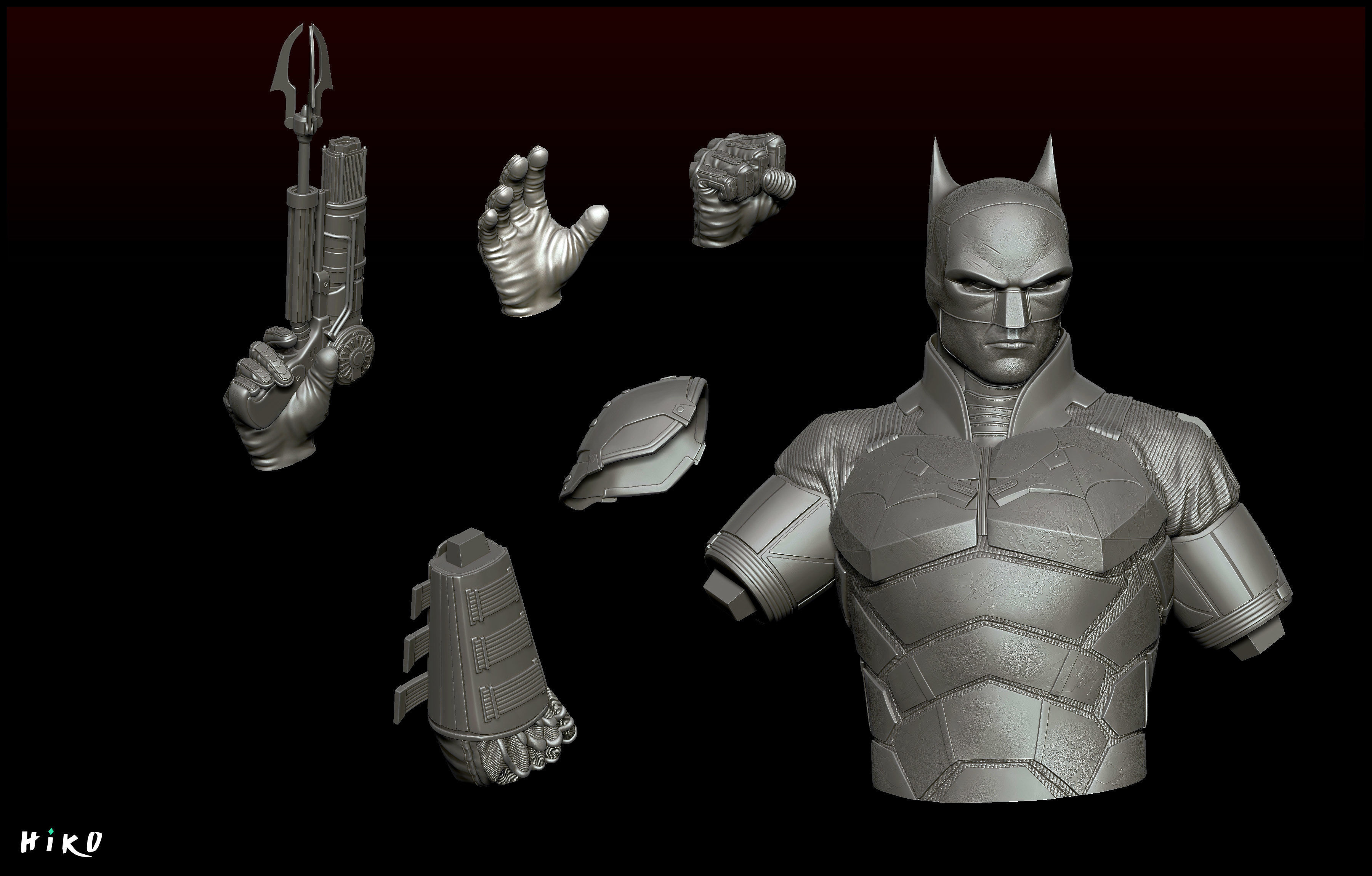 The Batman 2022 - Robert Pattinson STL - 1-6 Scale 3D print model_9