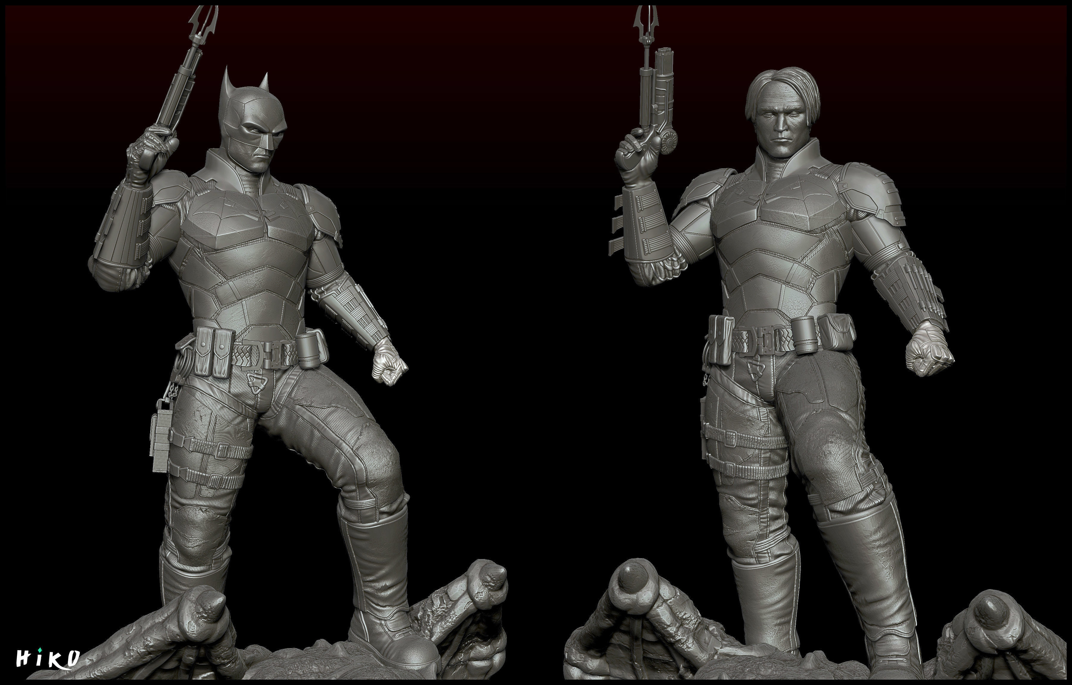 The Batman 2022 - Robert Pattinson STL - 1-6 Scale 3D print model_25