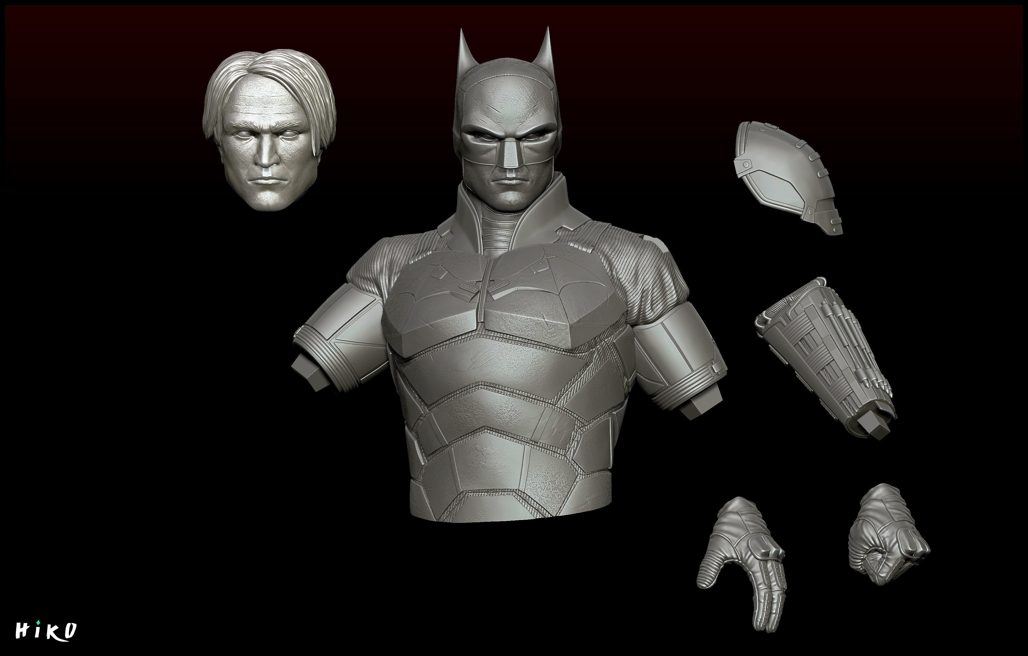 The Batman 2022 - Robert Pattinson STL - 1-6 Scale 3D print model_10