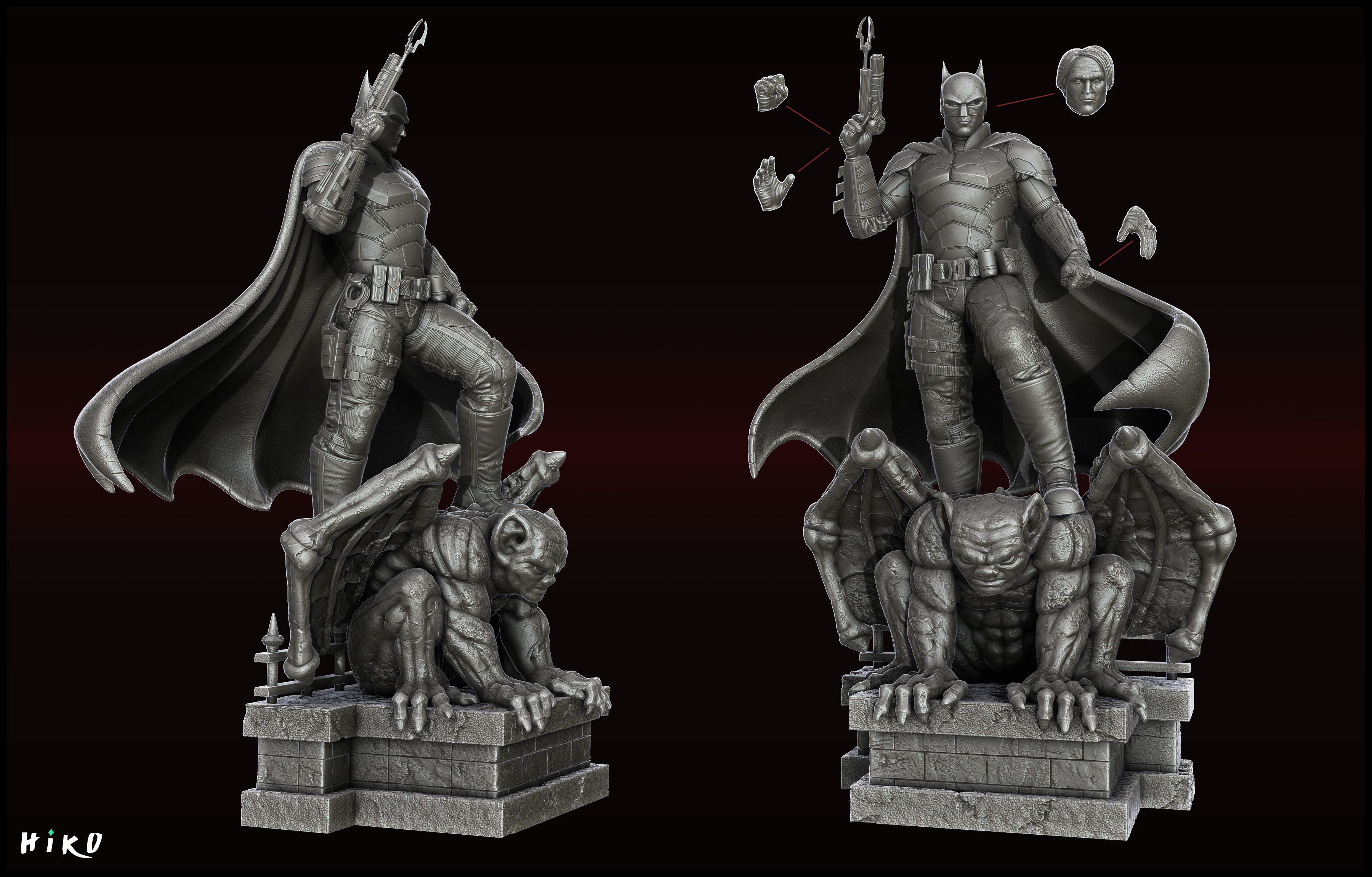 The Batman 2022 - Robert Pattinson STL - 1-6 Scale 3D print model_2