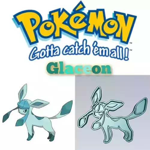 Amazing Pokemon Glaceon Cookie Cutter Stamp Cake Decorating 