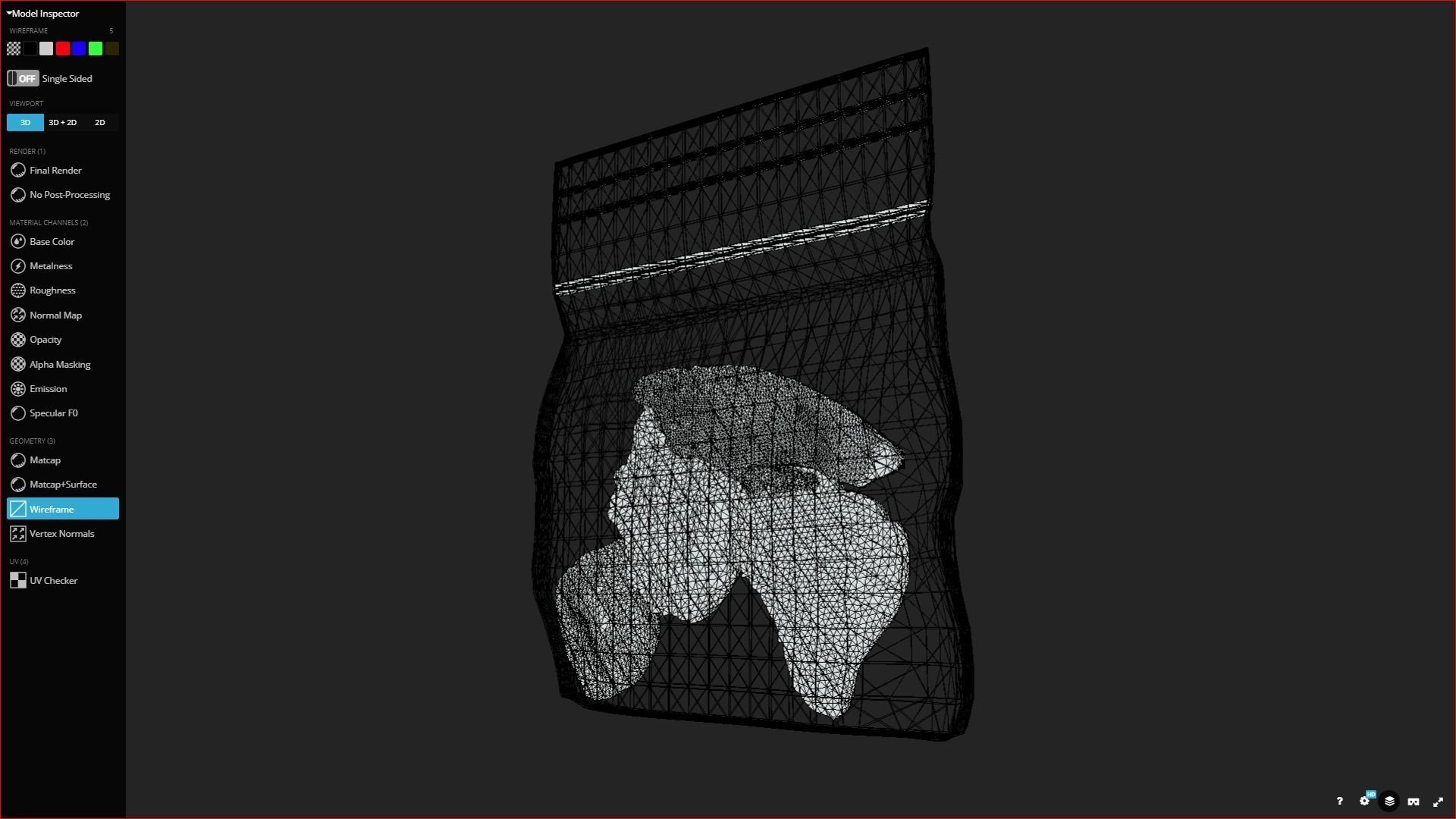 Simple Crack Bag Low-poly 3D model_2