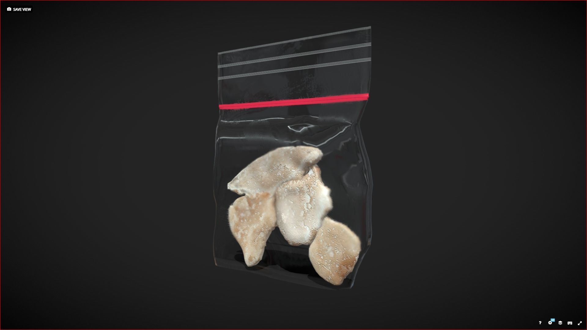 Simple Crack Bag Low-poly 3D model_1