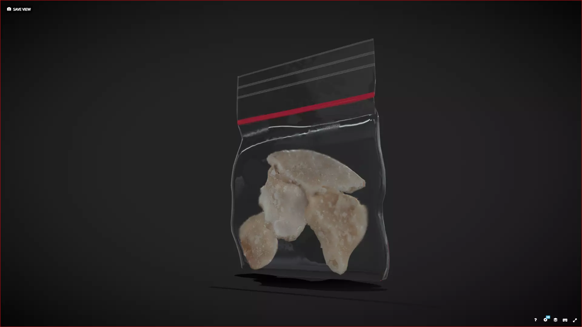 Simple Crack Bag Low-poly 3D model_0