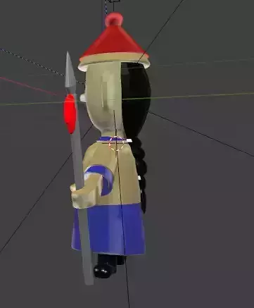 Cartoon guards cartoon characters Low-poly 3D model