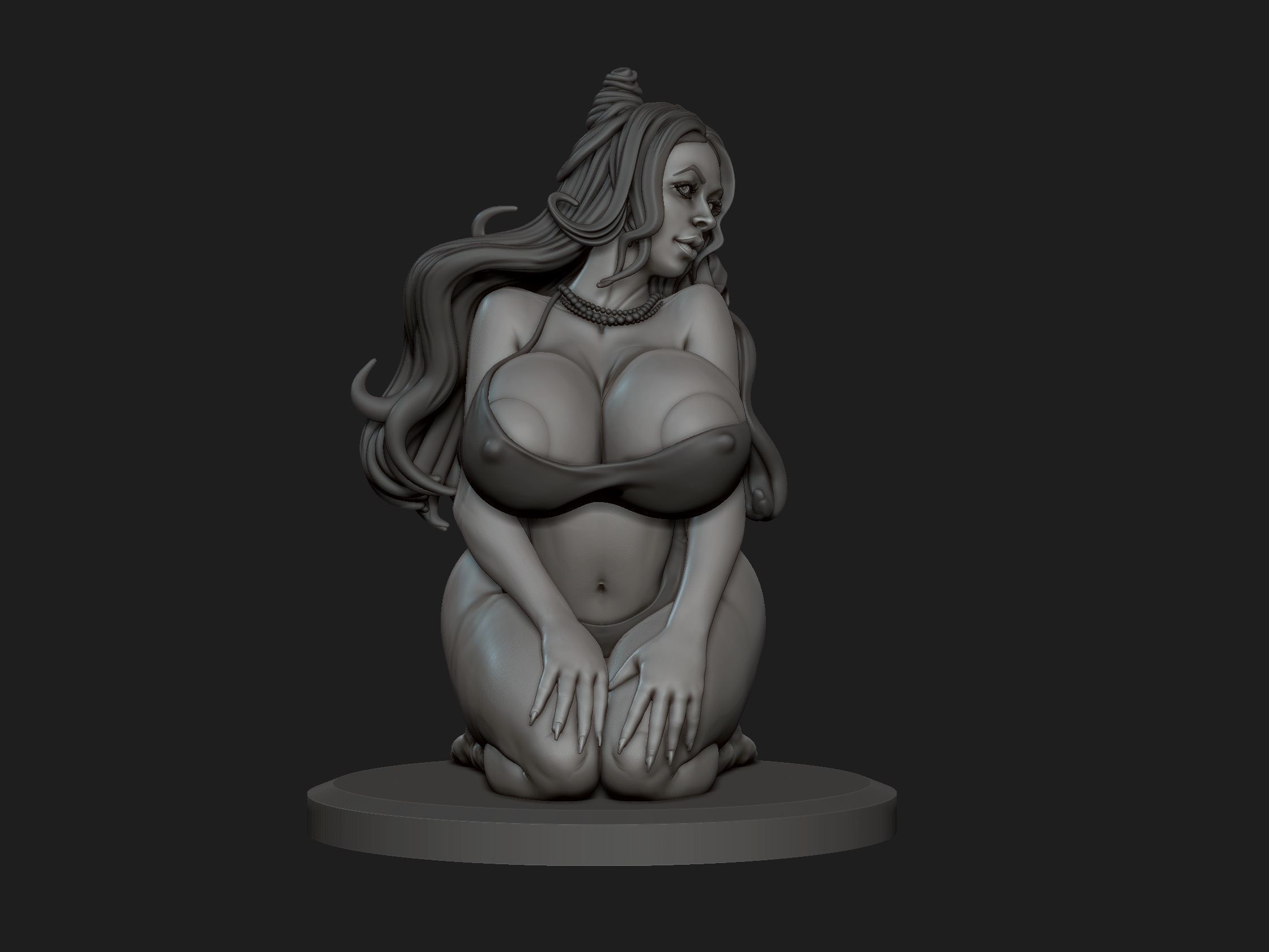 Sitting Women figure 3D print model_3