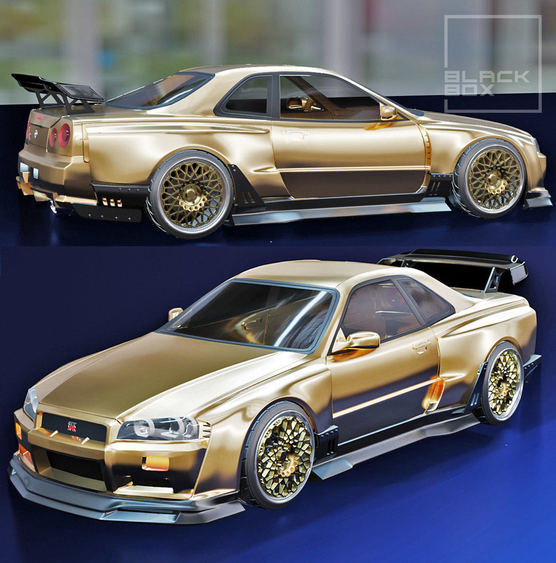 GTR R34 BODYKIT For Tamiya 1-24 3D print model_8