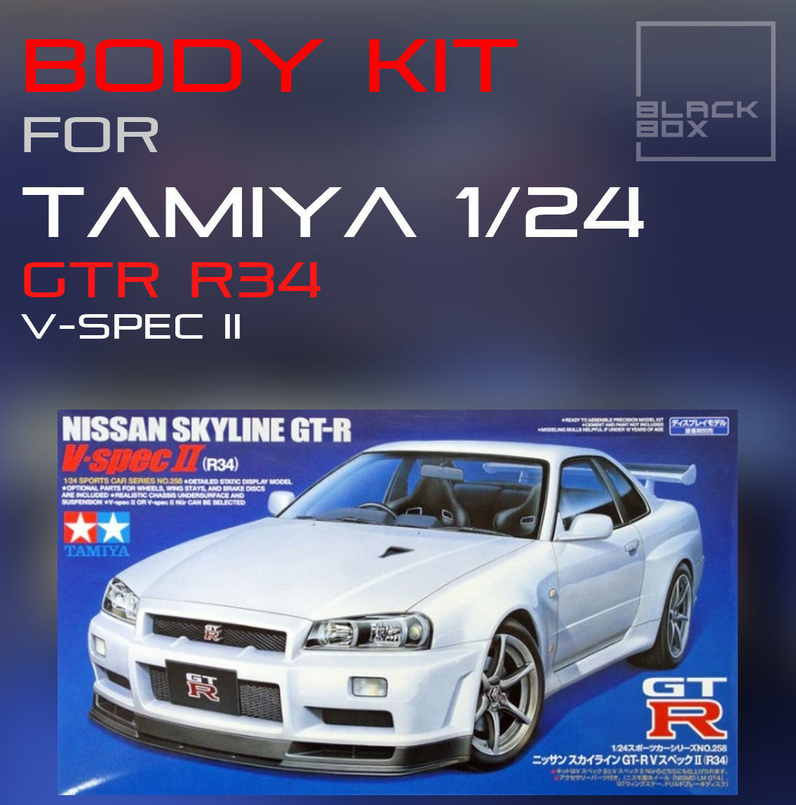 GTR R34 BODYKIT For Tamiya 1-24 3D print model_1