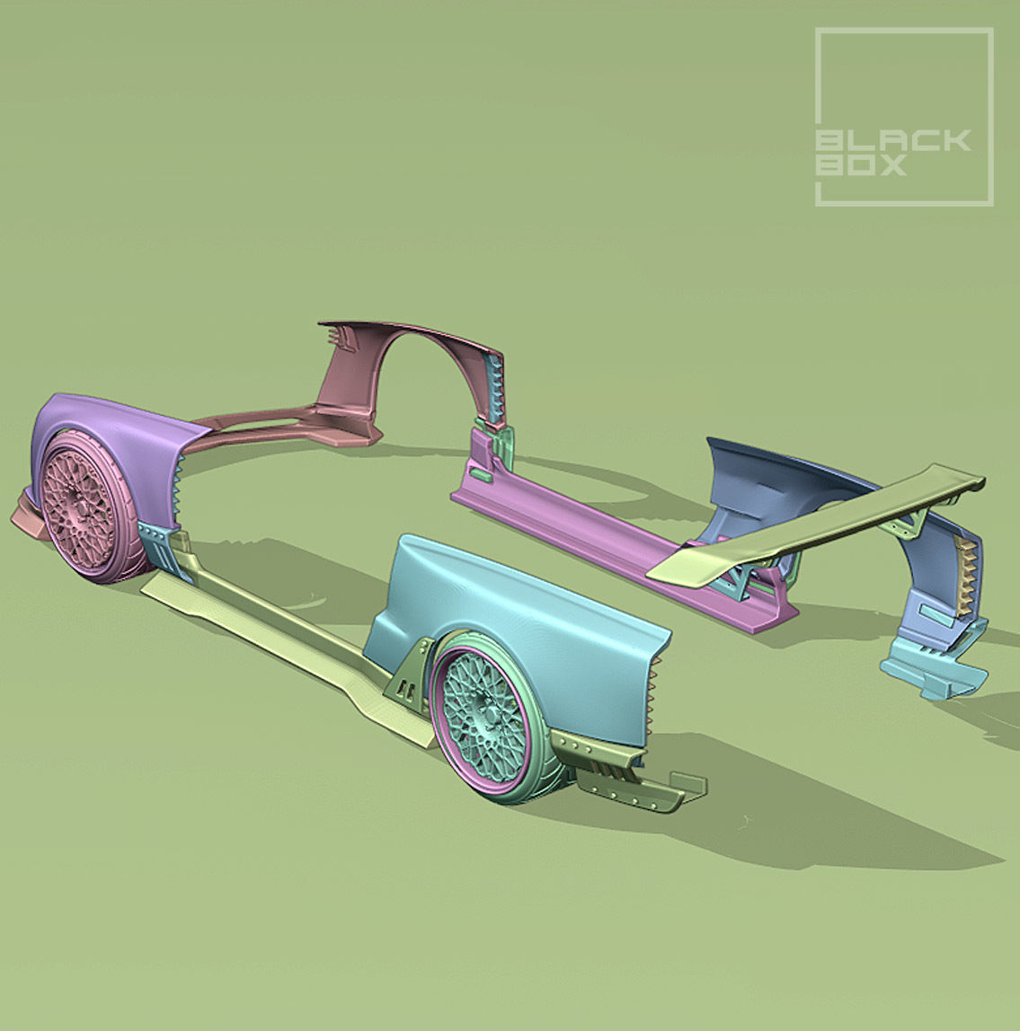 GTR R34 BODYKIT For Tamiya 1-24 3D print model_12