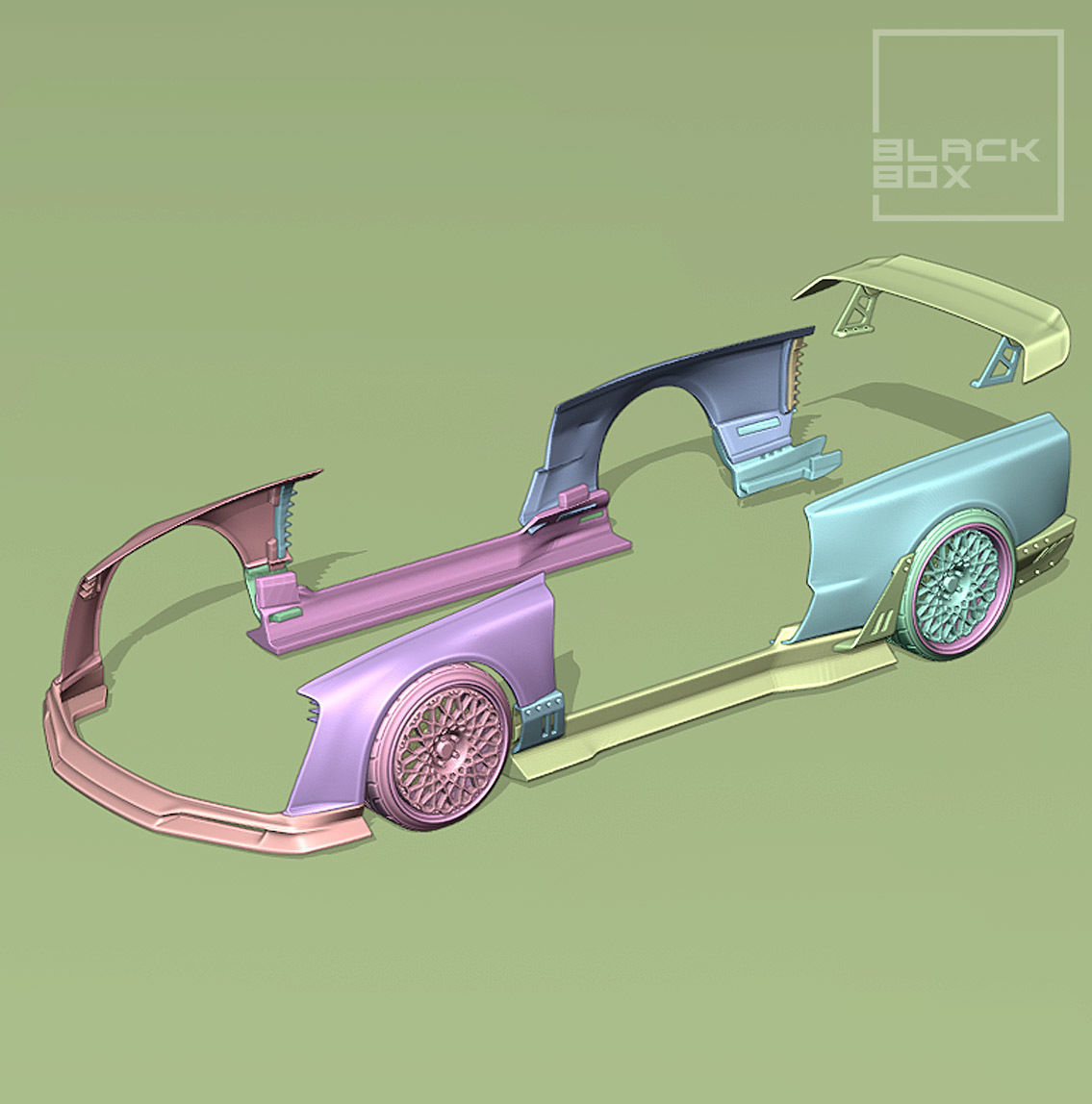 GTR R34 BODYKIT For Tamiya 1-24 3D print model_11