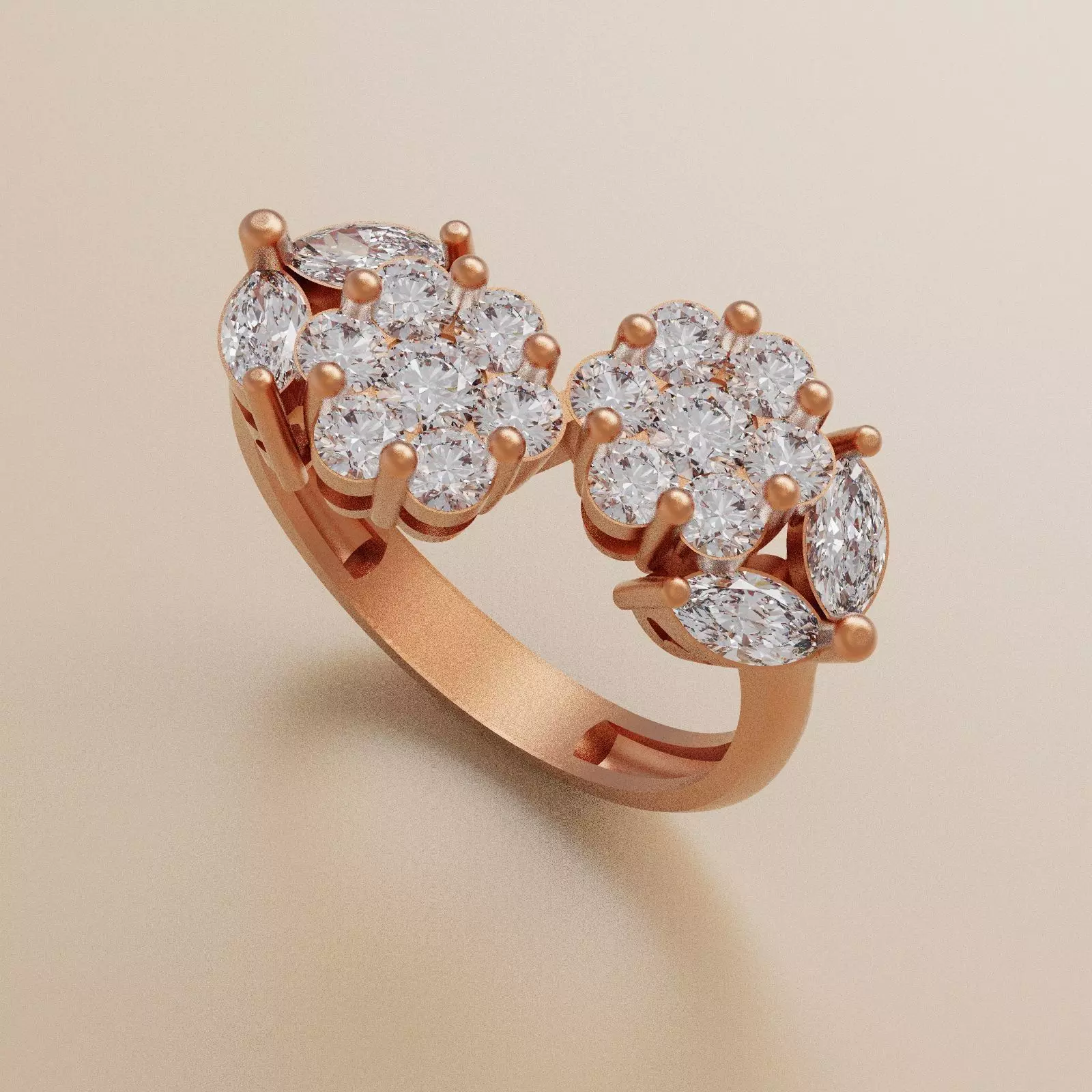 Diamond ring 2F 3D print model_0