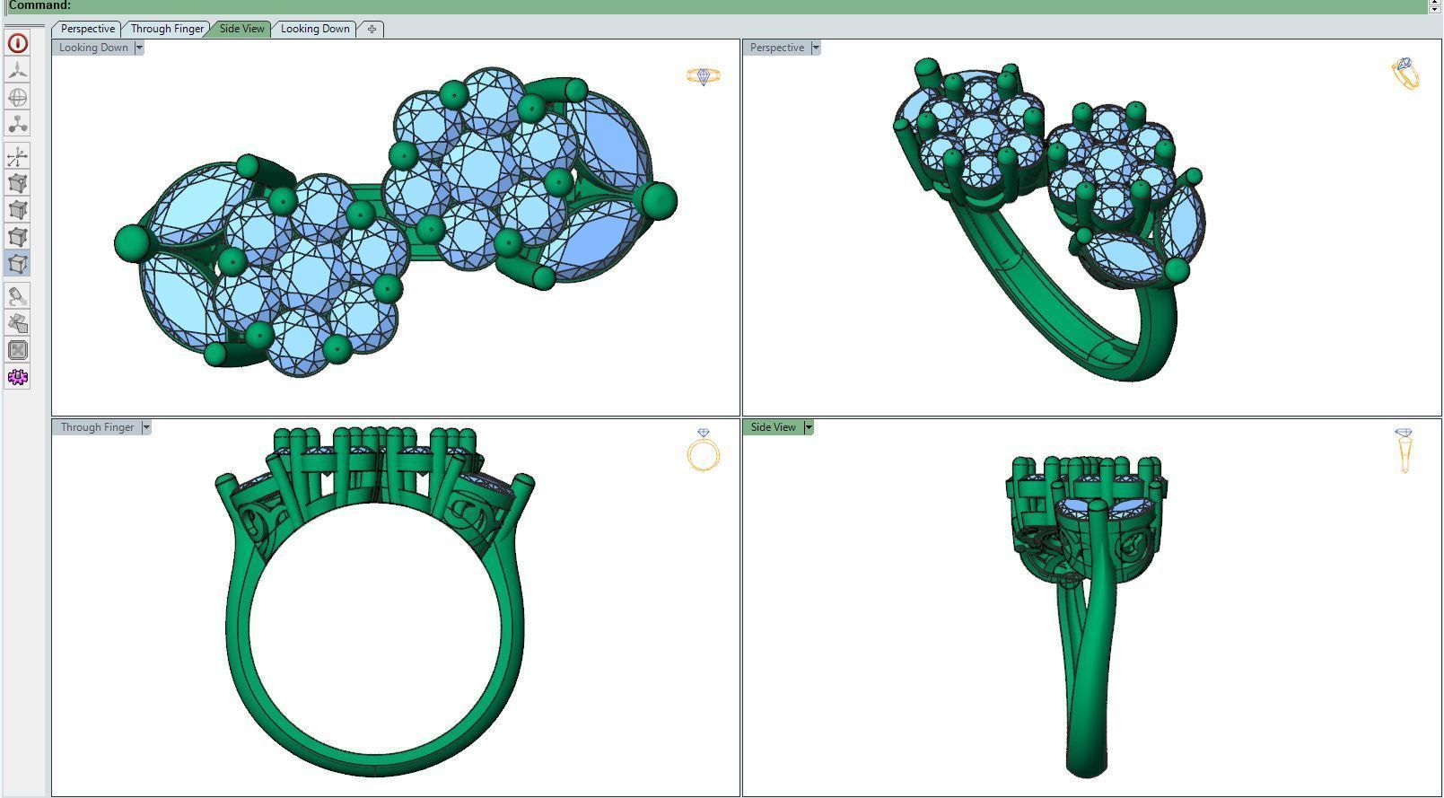 Diamond ring 2F 3D print model_6