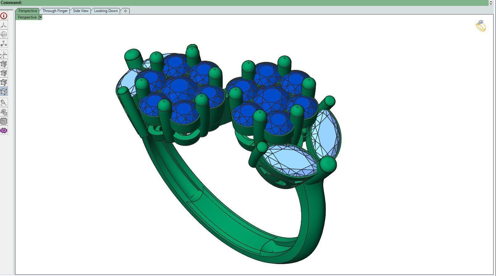 Diamond ring 2F 3D print model_10