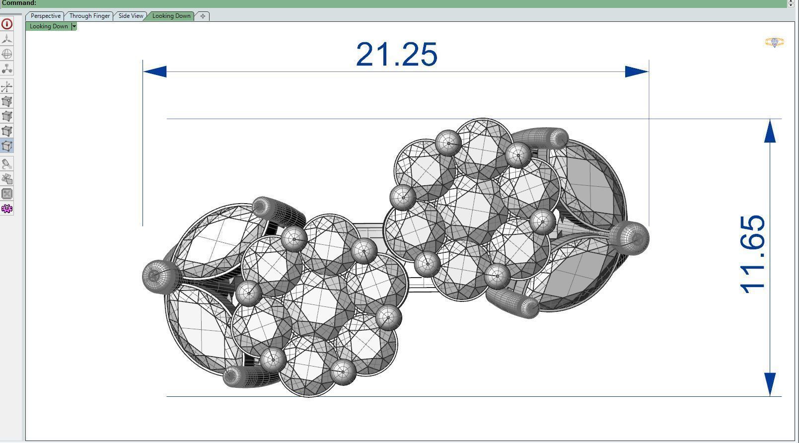 Diamond ring 2F 3D print model_7
