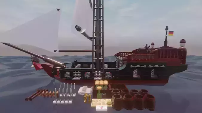 LEGO - GERMAN SLOOP - KLEINE JAGERIN - Rogue Film Productions 3D model