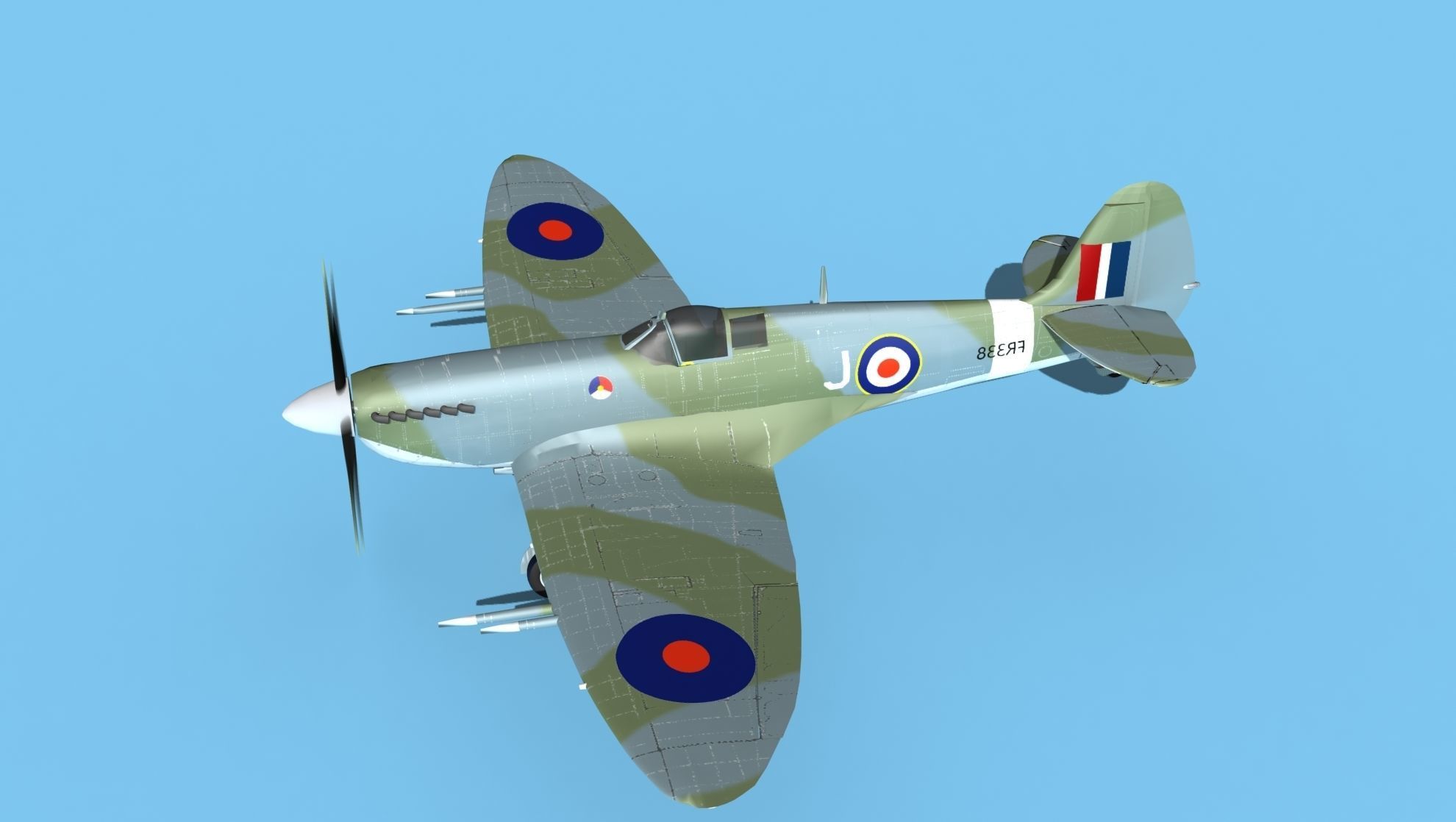 Supermarine Spitfire MK XII V02 3D model_9