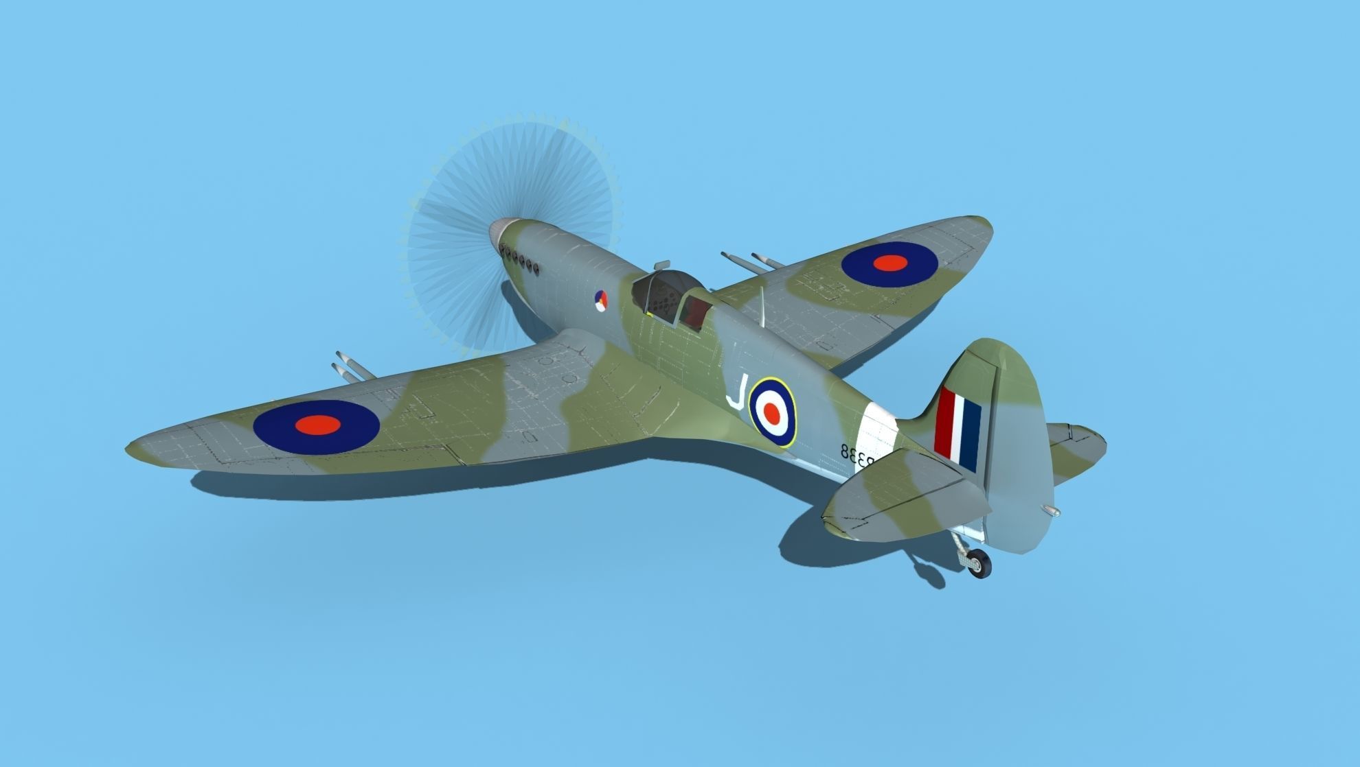 Supermarine Spitfire MK XII V02 3D model_7