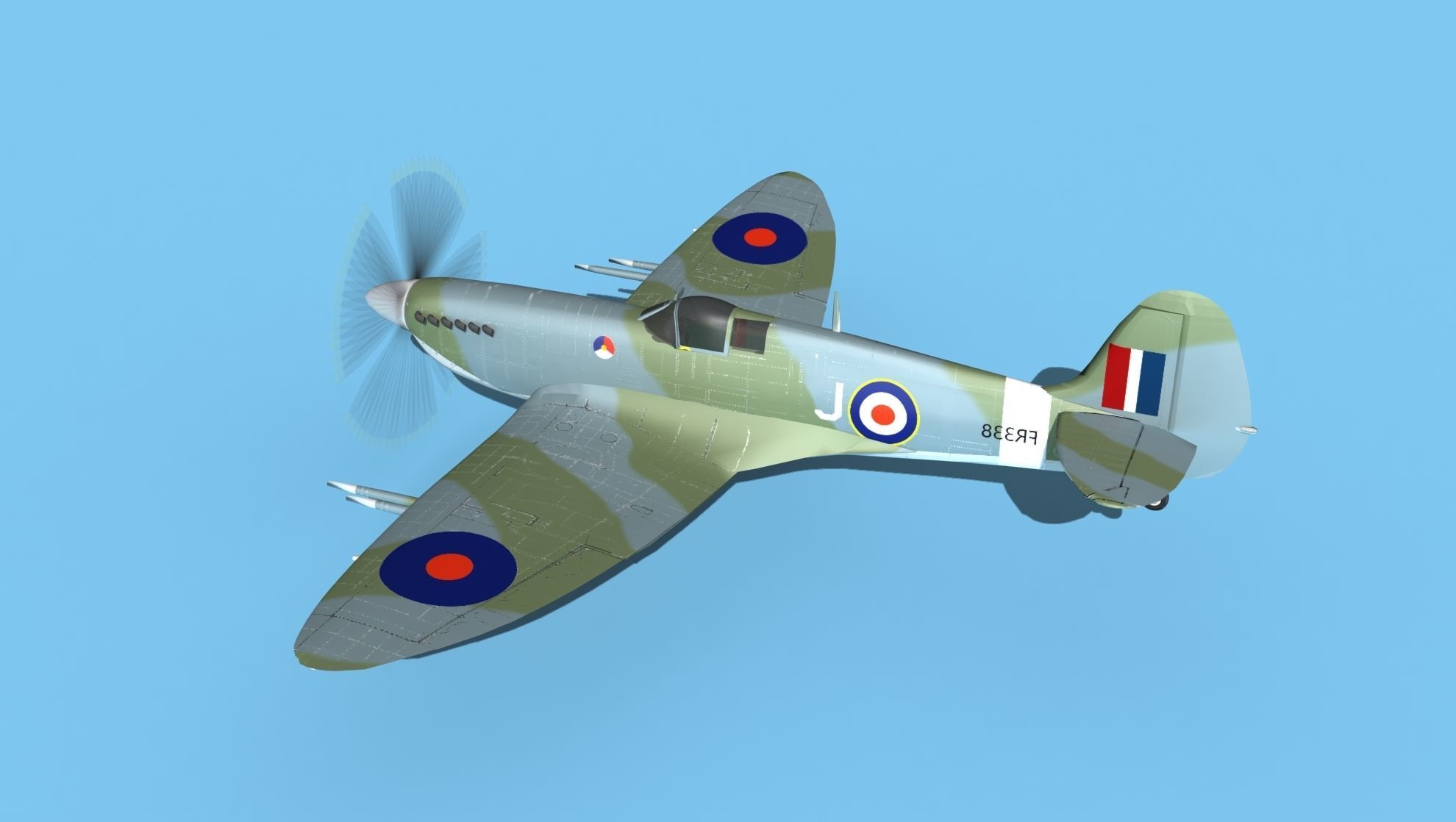Supermarine Spitfire MK XII V02 3D model_8