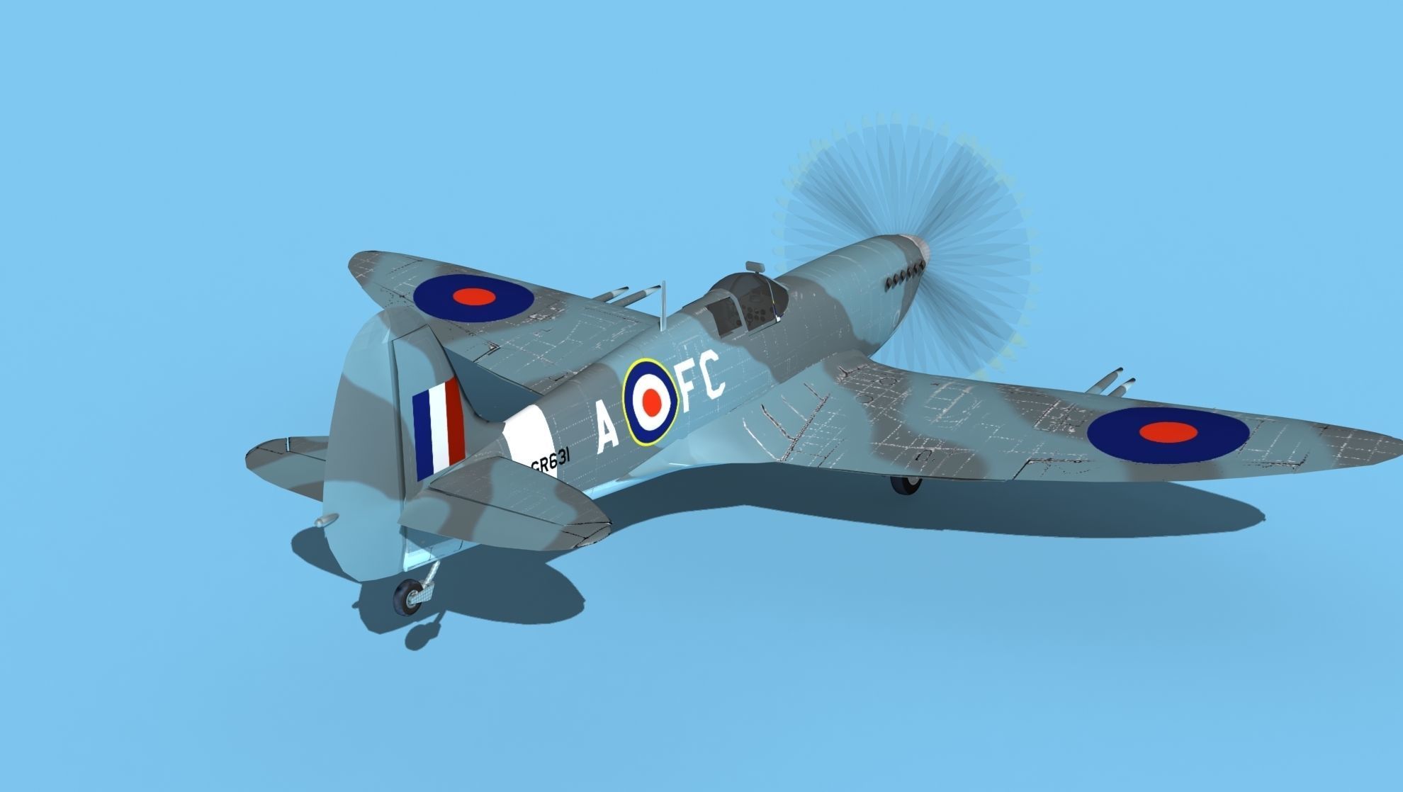 Supermarine Spitfire MkXII V03 3D model_5