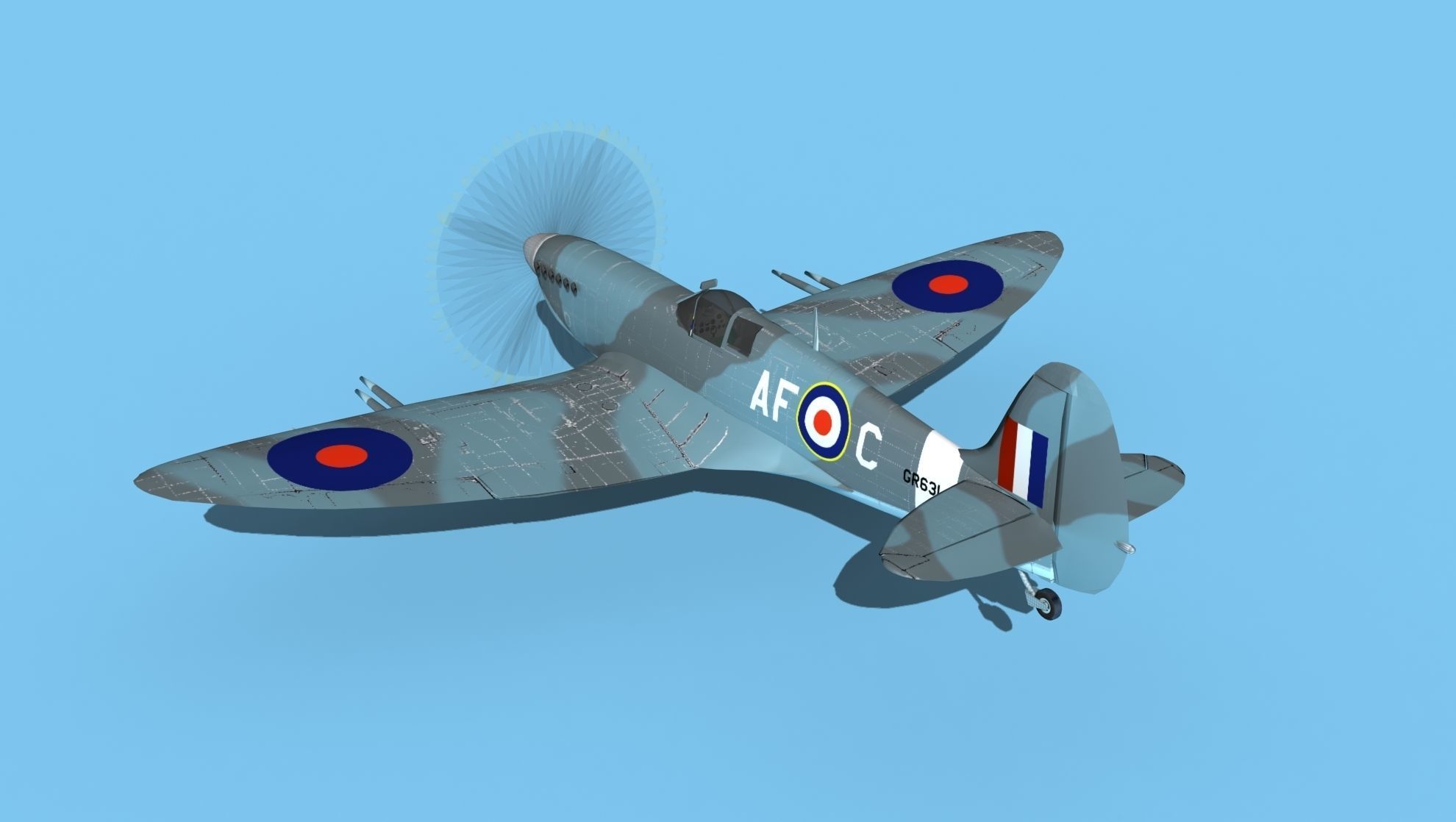 Supermarine Spitfire MkXII V03 3D model_7