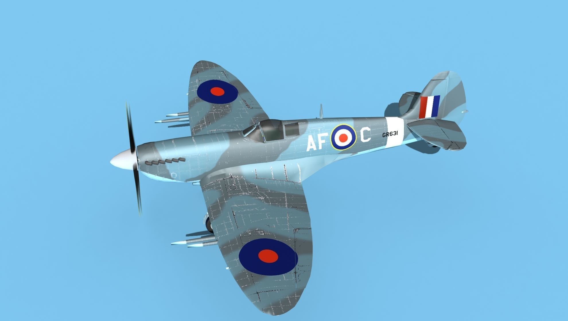 Supermarine Spitfire MkXII V03 3D model_9