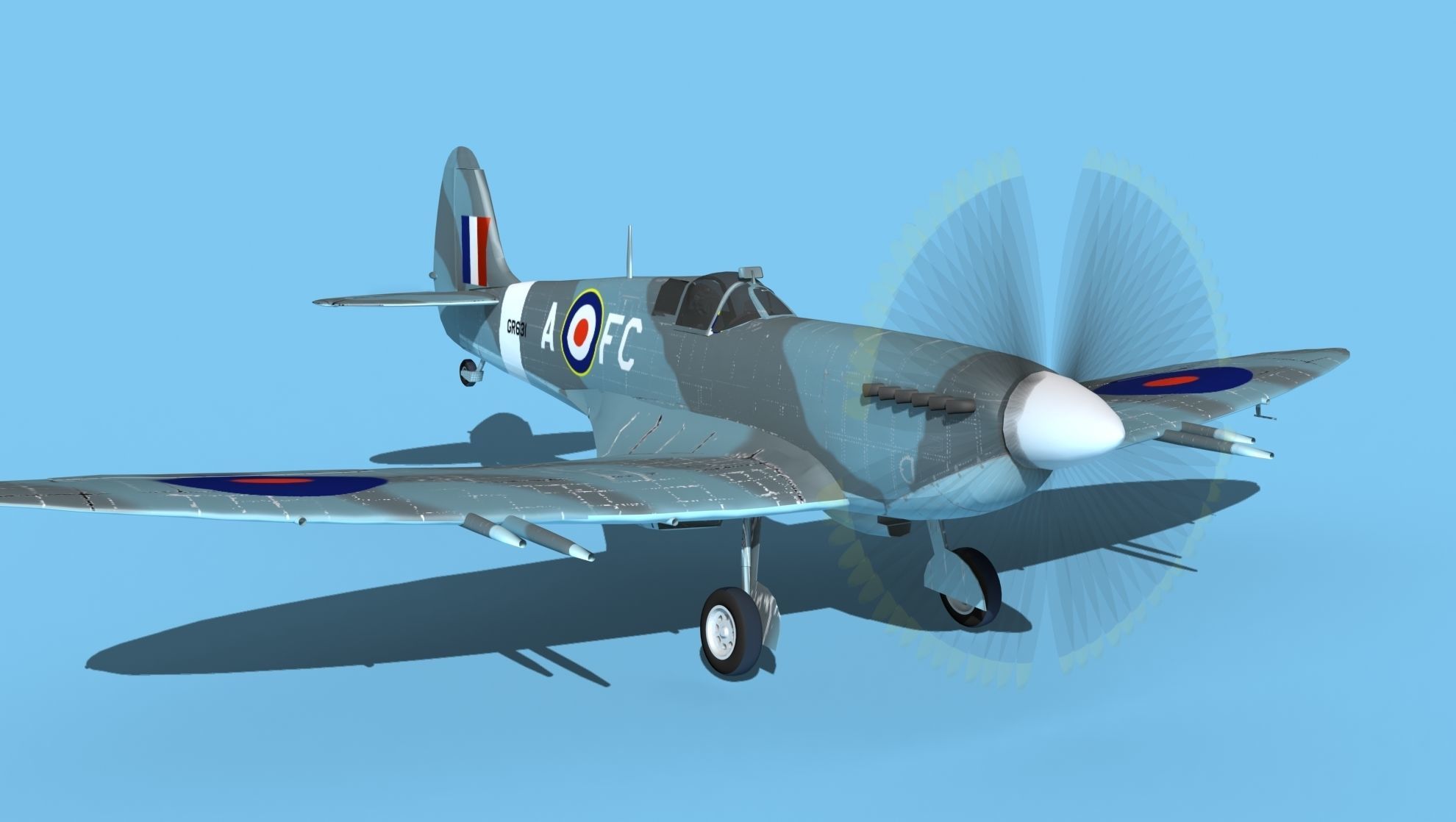 Supermarine Spitfire MkXII V03 3D model_2
