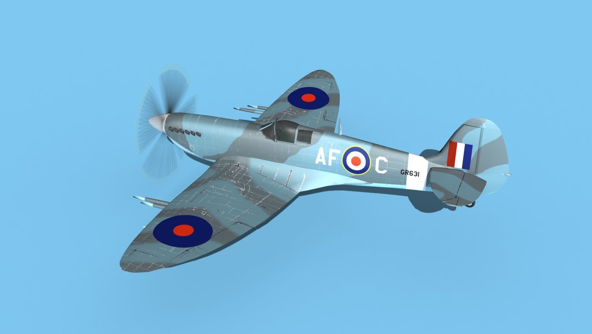 Supermarine Spitfire MkXII V03 3D model_8