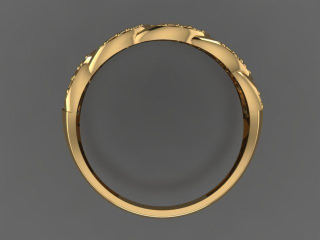 cuban chain woman ring 3D print model_4