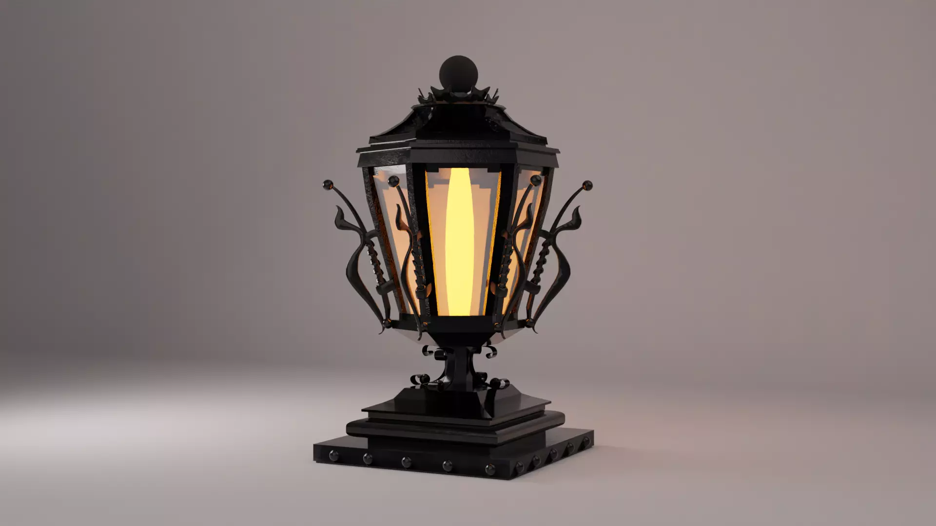 Candle Holders Lanterns Black Metal Lamp Free low-poly 3D model