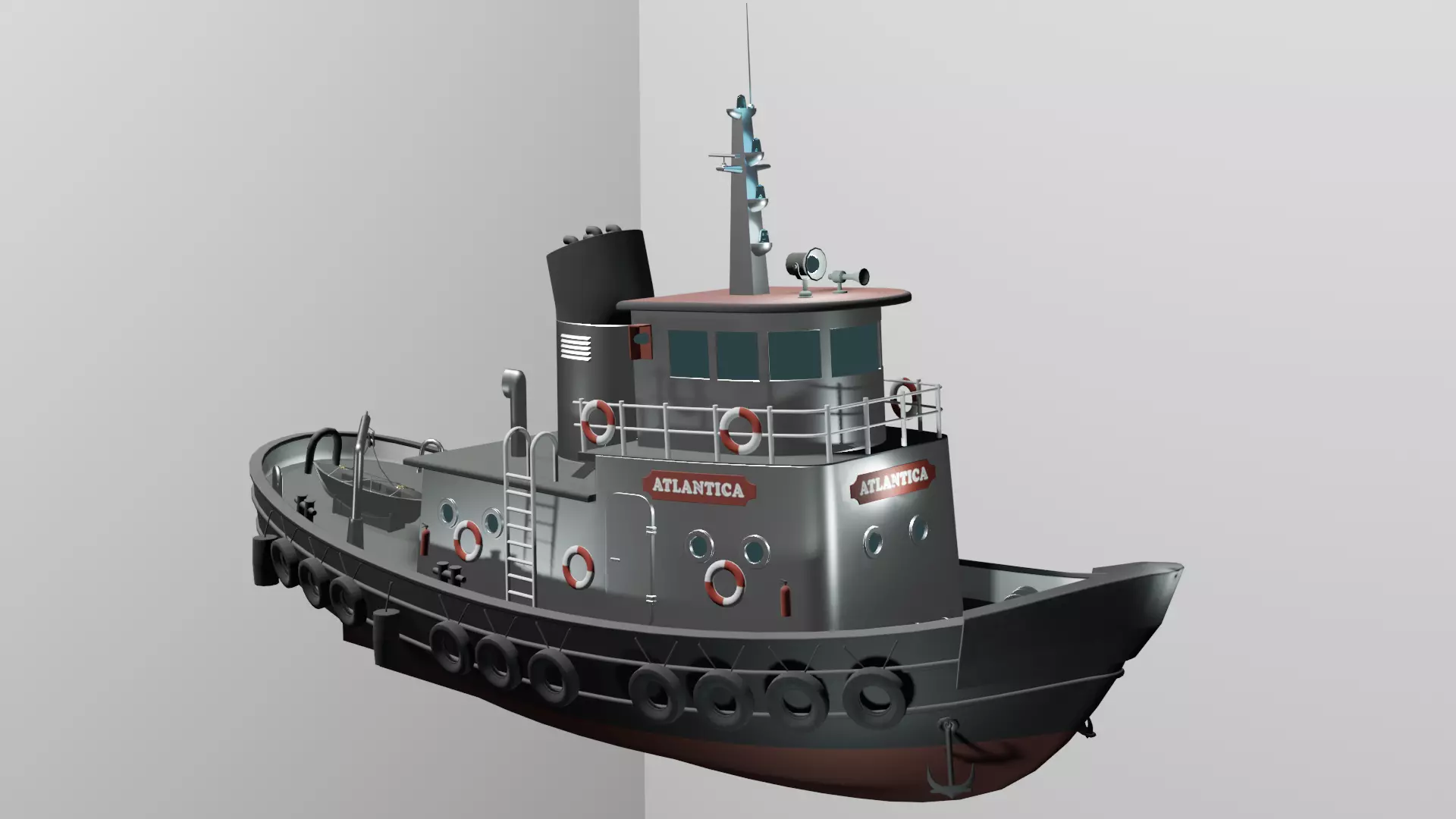 Fishing boat 3D model_0