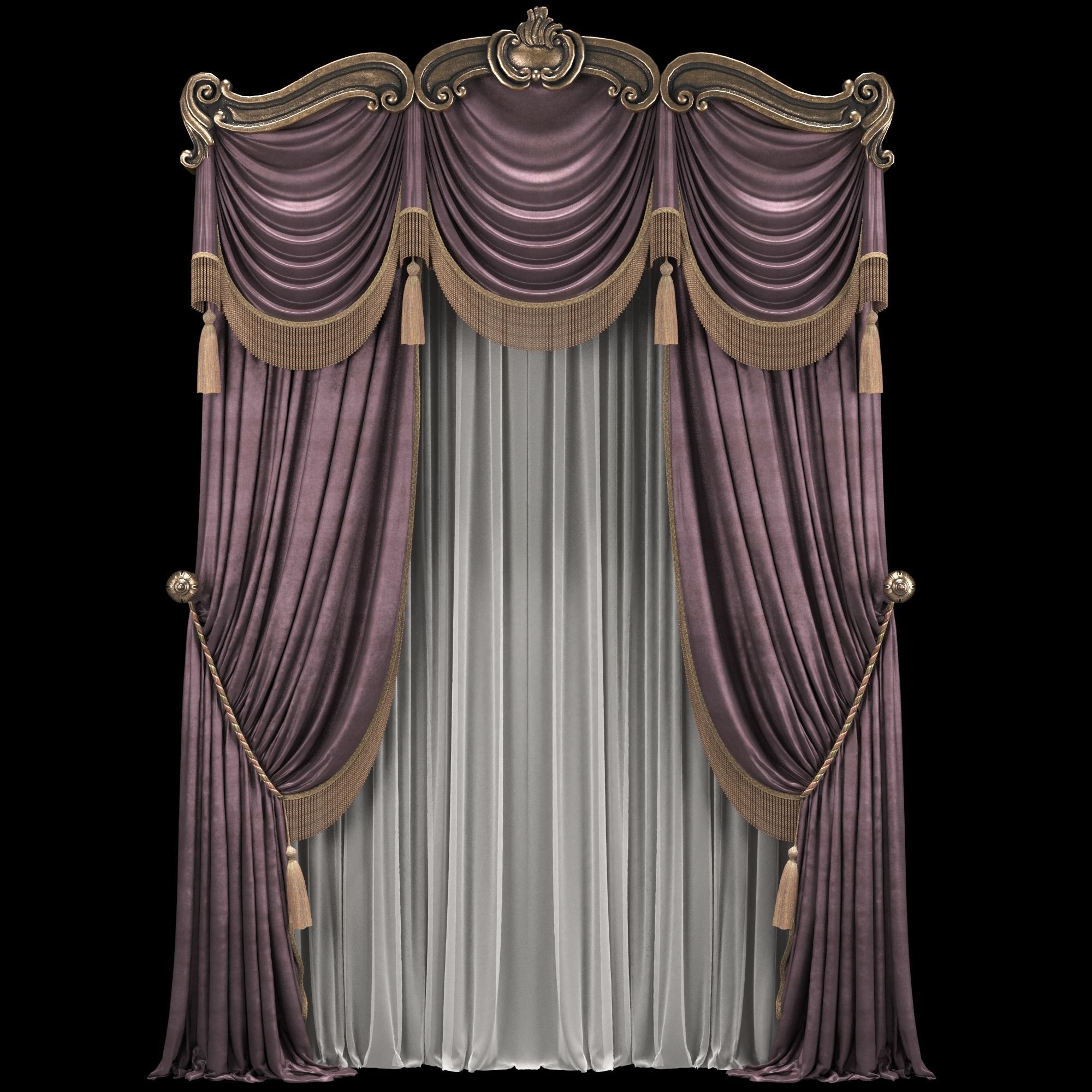 classical curtain 2 3D model_3
