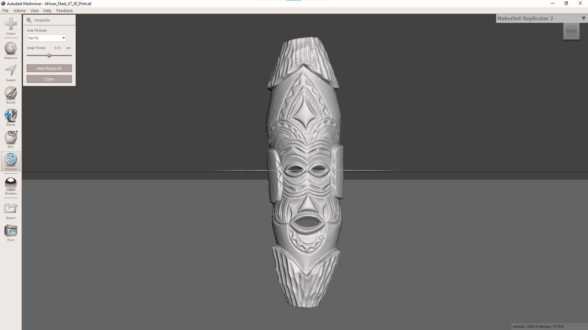 African Mask 07 3D print model_3