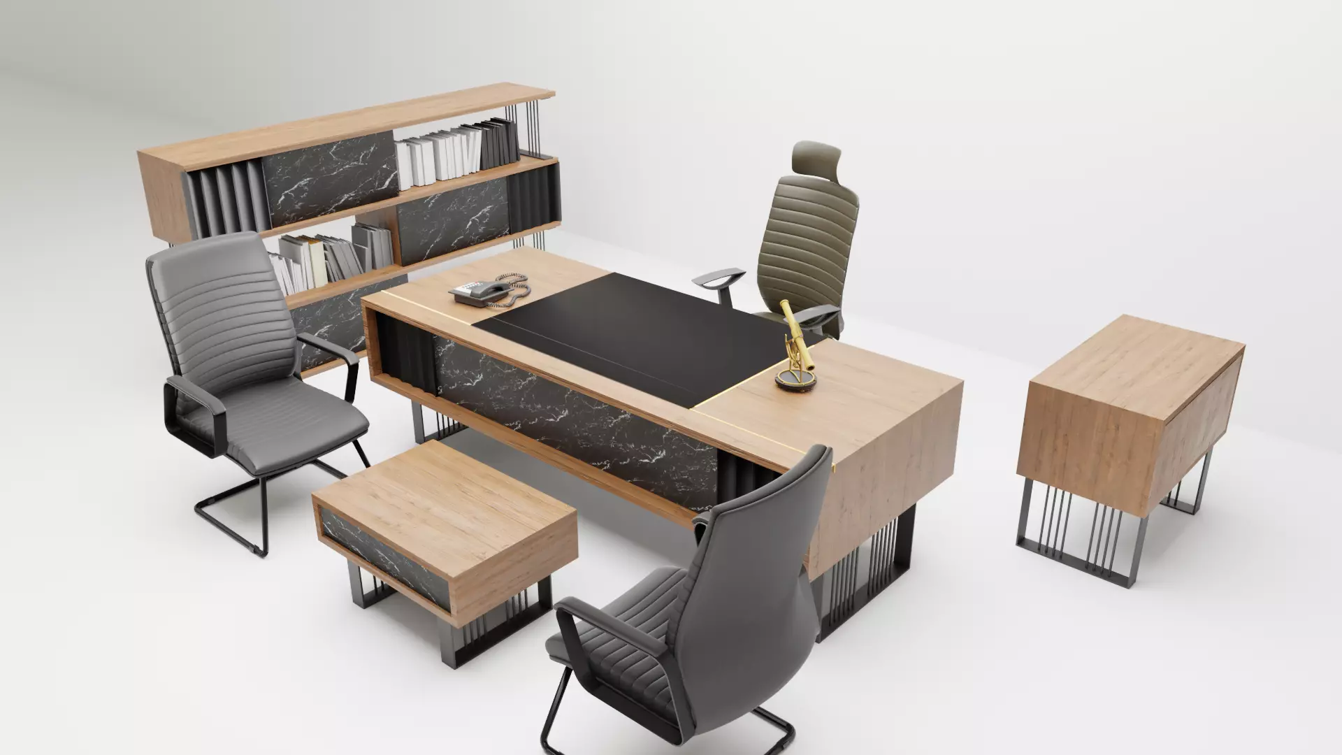 office desk 3D model_0