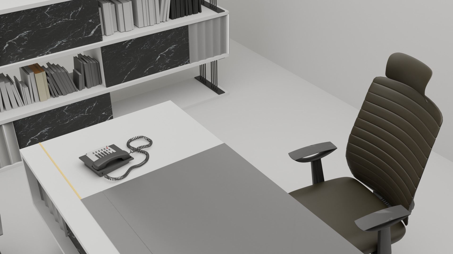 office desk 3D model_5