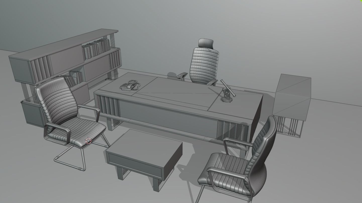 office desk 3D model_3