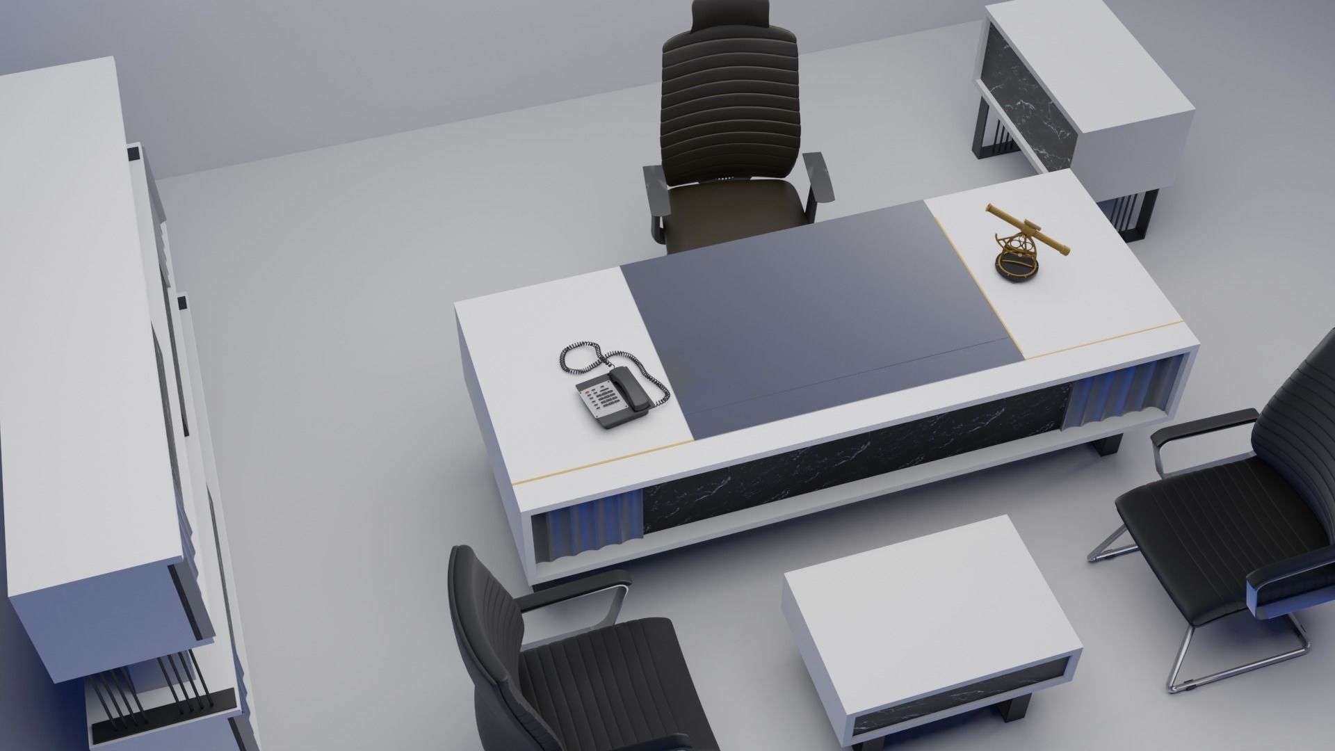 office desk 3D model_2