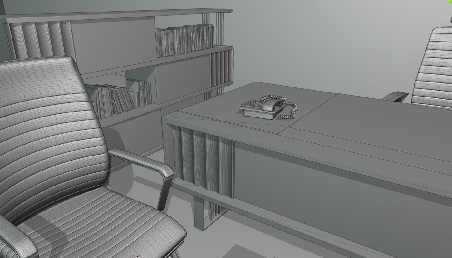 office desk 3D model_6