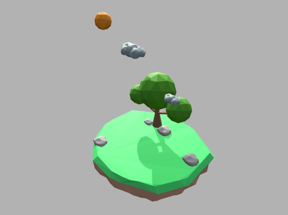 Lowpoly floating island 3D model_1