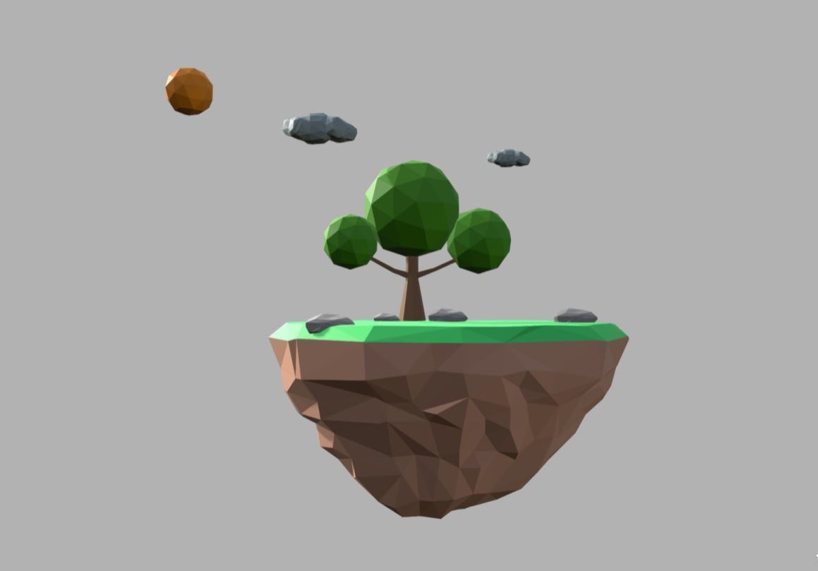 Lowpoly floating island 3D model_2