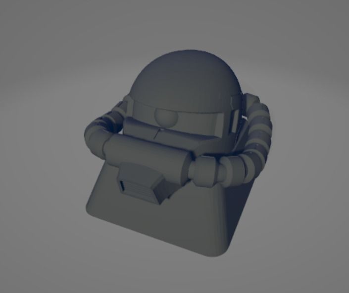 Keycap Zaku 3D print model_1