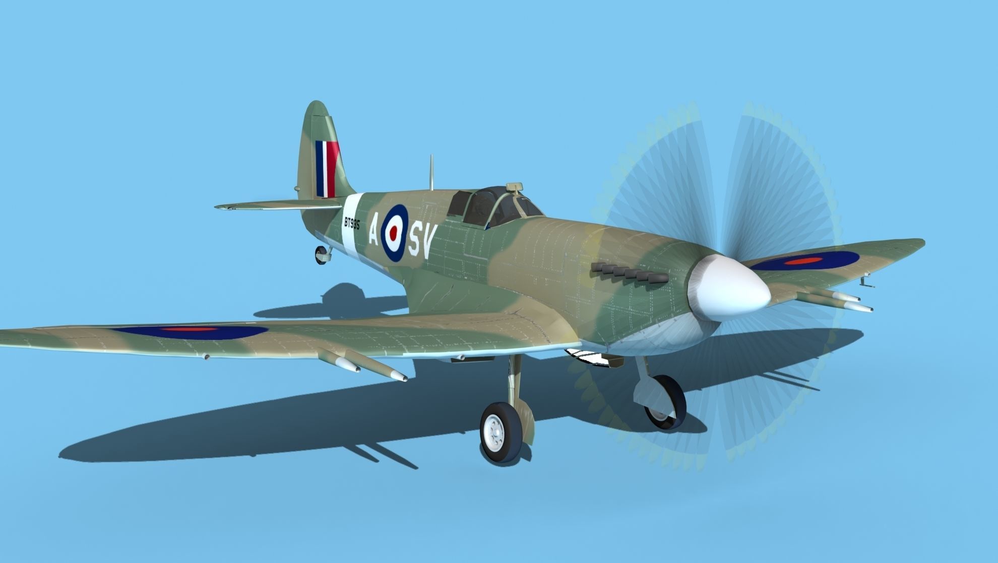 Supermarine Spitfire MkXII V04 3D model_2