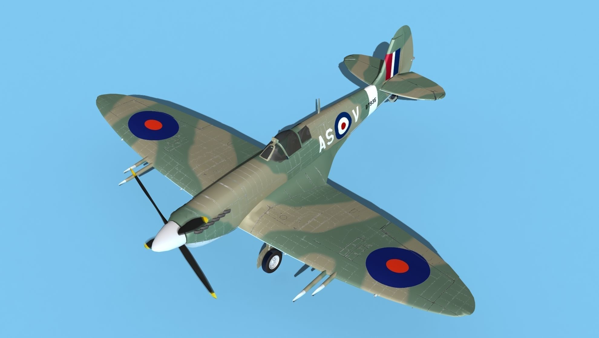 Supermarine Spitfire MkXII V04 3D model_10