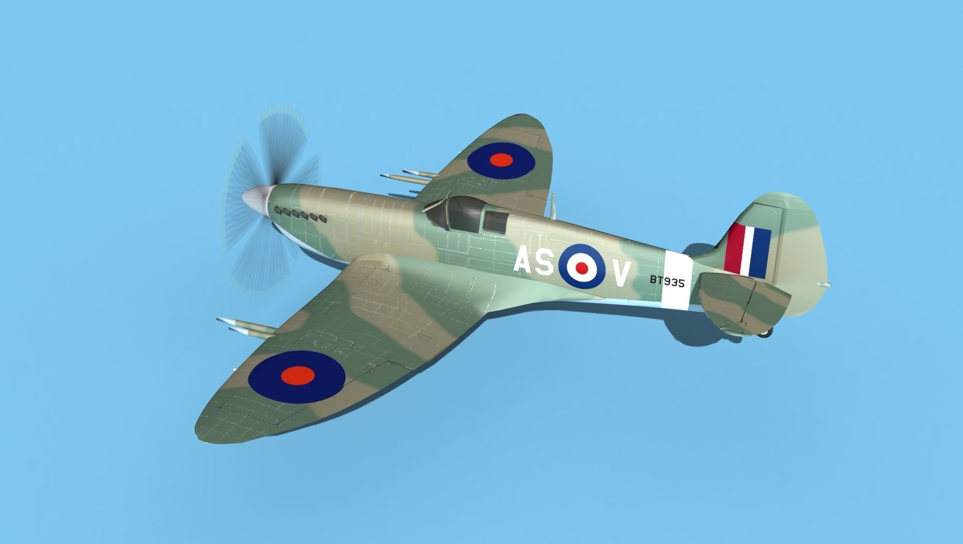 Supermarine Spitfire MkXII V04 3D model_8