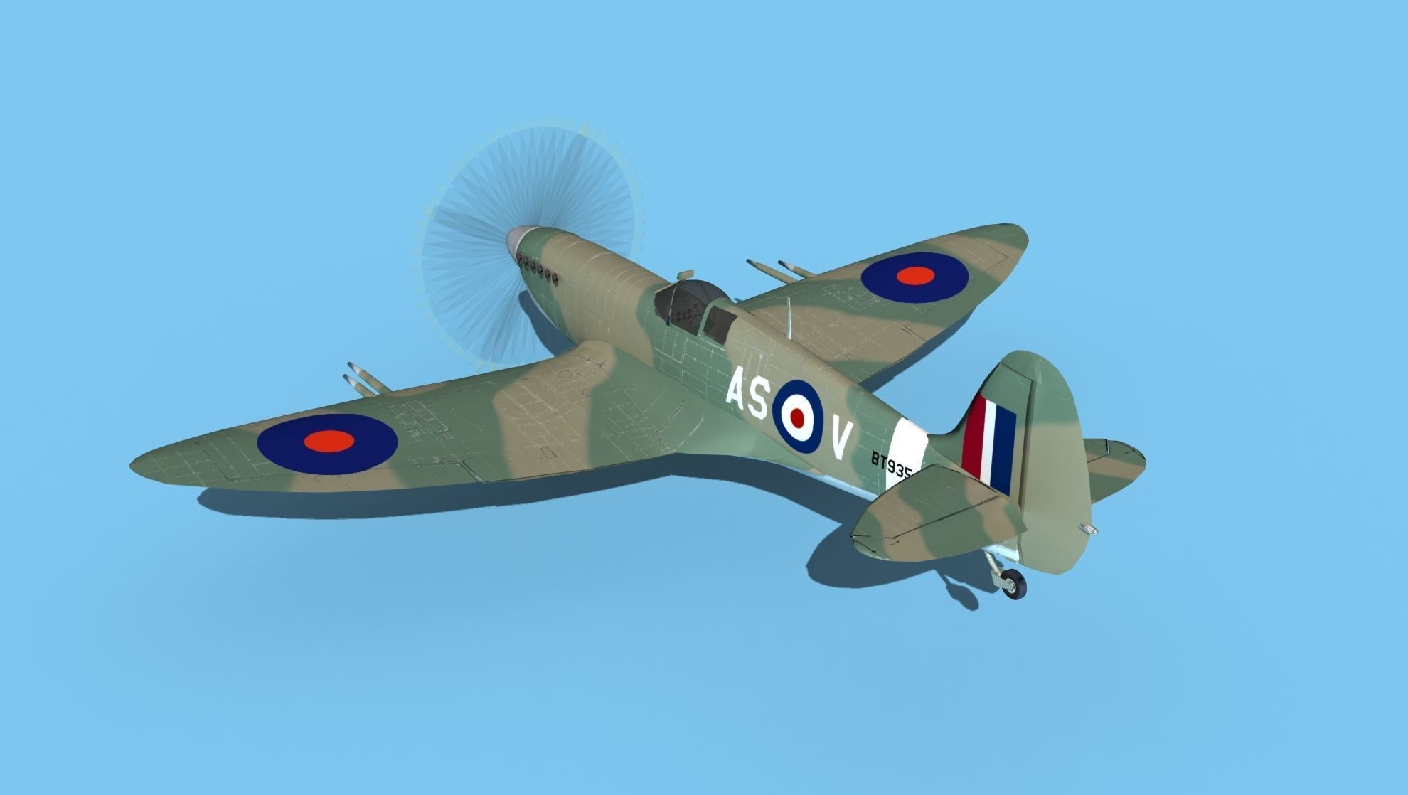 Supermarine Spitfire MkXII V04 3D model_7